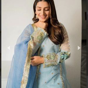 Stunning pakistani HEM designer wear in organza and gota suit